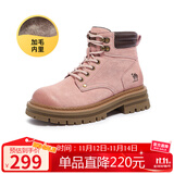 骆驼（CAMEL）【山丘】经典大黄靴户外工装马丁靴 L23W076065M 粉色（毛里） 37