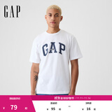 盖璞男女装2025春季新款纯棉字母印花logo短袖T恤上衣美版797924 白色 M 美码 L亚洲码180/96A