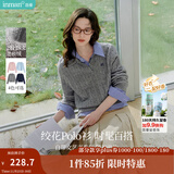 茵曼（INMAN）毛衣女POLO领冬季套头针织衫通勤长袖毛衣上衣 格调灰 M