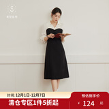 独束【束型系列】大码郁金裙双版型拼接连衣裙女新款显瘦气质裙子 常规梨形- M (尺码：1) 拍前和客服确认尺码