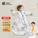 贝肽斯睡袋婴儿春秋恒温新生儿童宝宝睡袋一体式防踢被惊跳包被睡衣连体 恐龙 春秋双层-感温(20-26℃） XL码建身高90-110cm年龄2.5-4岁