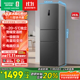 容声253升一级能效三开门小电冰箱家用风冷无霜节能小户型出租房宿舍BCD-253WD16NPA星澜家电国家补贴