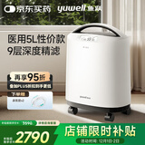 鱼跃医用分子筛制氧机5升L吸氧机家用老人医用级孕妇呼吸雾化8F-5CW