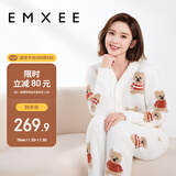 嫚熙（EMXEE）唐艺昕同款孕妇睡衣秋冬产后加厚月子服半边绒哺乳孕期家居服