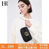HR赫莲娜包包女包时尚女小方包头层牛皮单肩包简约链条包生日礼物 黑色