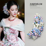 LANSILL刘亦菲晚宴同款满天星发夹女后脑勺仿真花头饰公主礼服头花簪发饰 F3625满天星发夹