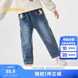 巴拉巴拉童装儿童长裤女童秋冬装甜美牛仔裤洋气复古休闲百搭小童 牛仔中蓝88201 130