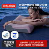 京东京造 X2双层双感深睡波浪枕 枕头护颈枕颈椎病深度睡眠专用 柔雾粉