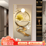 瑞尚（RUISHANG） 玄关装饰画现代简约轻奢入户正对门走廊挂画竖版客厅过道壁画 福鹿呈祥 80*160/烤瓷镶钻+铝合金边框(推荐)