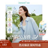 茵曼（INMAN）章若楠同款欧若风天丝薄开衫女装衬衫2025夏季新品长袖衬衣 美背开叉款蓝星花蓝-18424145 L