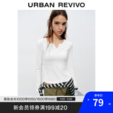 UR2025秋季新款女装时尚休闲简约基础修身T恤UYB450010 本白 M