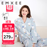 嫚熙（EMXEE）孕妇睡衣产后哺乳春秋季款月子服棉质家居服套装 嫚熙大鹅-纯棉两件套(带哺乳口) L【适合115-135斤】
