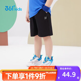 361°儿童短裤夏季男女童3-12岁透气运动裤梭织五分裤 黑 110