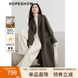 红袖高级感超好看毛呢大衣冬季新款女装100%绵羊毛质感保暖双面呢外套 松露棕0B2(XS码预售12.1） XS