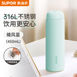 苏泊尔（SUPOR）保温杯316L不锈钢商务茶水分离杯男士便携车载保冷水杯生日礼物蓝