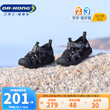 江博士夏季男女童舒适运动风宝宝学步鞋透气幼儿童鞋潮流海贝壳包头凉鞋 黑色 28 码脚长约17.2-17.8