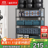 溢彩年华 置物架落地多层仓储货架层架家用阳台储物架厨房收纳架子2805BK