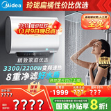 美的（Midea）60升超薄双胆扁桶电热水器3300W速热节能免换镁棒大水量F6033-UD3(HE)一级能效以旧换新国家补贴