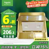 施耐德电气 弹出阻尼式双联六类电脑地插（不含底盒）铜质光面E226RJ6_2_BAS