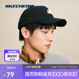 斯凯奇休闲情侣遮阳鸭舌帽男女同款时尚防晒帽运动棒球帽百搭休闲