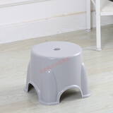 爱迪威塑料凳子加厚熟胶家用矮凳时尚小板凳浴室茶几换鞋凳圆凳椅子 加厚款-淡雅灰小号(高20公分)