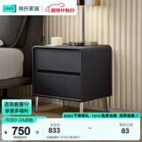 林氏家居现代创意卧室双抽屉网红百搭简易床边收纳柜储物柜小巧床头柜OI1B 五金脚|黑色 TD129-D床头柜*2