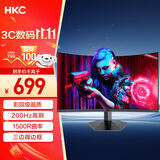 HKC 27英寸高清屏幕200Hz电竞1500R曲面显示屏PS5游戏吃鸡1080p专业台式电脑不闪屏显示器 猎鹰SG27C