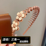 BARY REEF儿童咖色发箍女童带齿防滑女孩2024新款头窟发卡头饰宝宝头箍女款 咖色花蕊2个花朵