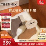 天美意雪地靴秋冬通勤穿搭加绒短靴厚底休闲显瘦百搭靴子保暖女靴