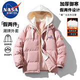 NASA MARVEL棉服男棉衣冬季连帽外套加厚保暖面包服运动百搭情侣装棉袄子