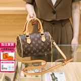 喵小姐轻奢高端品牌女士手提包包女包新款单肩斜挎包女大容量印花枕头包 咖啡色(复古通勤百搭专柜正品)