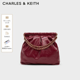 CHARLES&KEITH子母链条大容量流浪包托特包单肩斜挎包女包生日礼物CK2-40671449 【L号】Burgundy葡萄酒红色 L