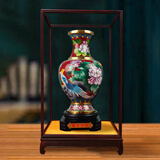 京城故事北京景泰蓝花瓶铜胎珐琅彩工艺品送老外中国特色礼物企业开业礼品 款式四 紫檀木框
