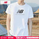 NEW BALANCE短袖男 25夏季新款运动服装纯棉透气圆领打底衫休闲半袖上衣T恤男 白色-SST/纯棉亲肤 XL /180