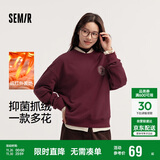 森马（Semir）[商场同款]女oversize发热抗菌2024冬季绣花抓绒上衣101724116004