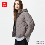 优衣库女装PUFFTECH空气棉服连帽外套/25秋冬新款478571 06 铅灰色 M