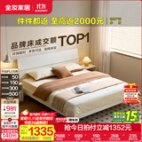 全友家居现代简约高箱储物收纳床主卧1.8米x2米双人大床家具政府补贴 【暖白色 | 高脚】床+65床垫+床头柜G*2 1.5x2米【爆款+性价比超高】