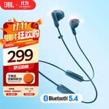 JBL TUNE 235BT 半入耳式蓝牙耳机 颈挂式耳机 防水设计 免提通话 超长续航快充 双11购物推荐 蓝色