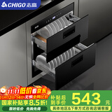 志高（CHIGO）嵌入式消毒柜家用小型厨房碗筷餐具多功能三层120L大容量立式高温消毒碗柜 一星级 100L 两层6健+童锁高配