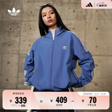 adidas经典三条纹运动连帽夹克外套男女春季阿迪达斯三叶草 深蓝   XL