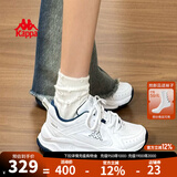 KAPPA女鞋增高老爹鞋女2025冬季新款鞋子女款跑步鞋学生休闲运动鞋潮鞋 漂白/影蓝 【小红薯同款】 38