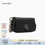 Calvin Klein时尚单肩包礼物链条包包金属字母旋扣翻盖CK女包斜挎马鞍包DH3240