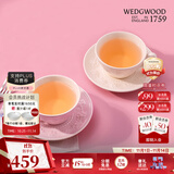 Wedgwood[11.11保价]欢愉假日咖啡杯碟陶瓷茶杯碟高颜值杯碟情侣杯 欢愉假日2杯2碟（粉+白）