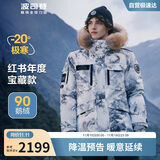 波司登冬季鹅绒极寒羽绒服男女情侣同款短款大毛领外套