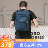 JANSPORT杰斯伯双肩包男旅行轻便背包书包女高中笔记本大学生包电脑包 47JK003 深蓝色-隔层+侧袋