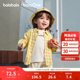 巴拉巴拉童装宝宝长袖衬衫男童2025秋格子外套超柔绒亲肤舒适208325102103