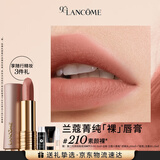 兰蔻新品菁纯柔雾裸唇膏粉金管210素颜裸口红哑光显白生日礼盒送女友