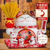 侑家良品 生意兴隆自动招手招财猫前台收银发财摆件热门商品开业送礼 12寸