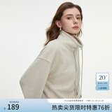 范思蓝恩半拉领廓形落肩加绒加厚重磅卫衣女冬季2024新款14491 燕麦灰上衣 XL