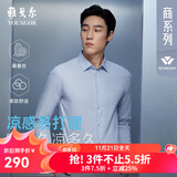 雅戈尔（YOUNGOR）长袖衬衫男含桑蚕丝衬衫柔软亲肤舒适透气面料有质感2025新品合款 蓝条VLZS114816HBA 41